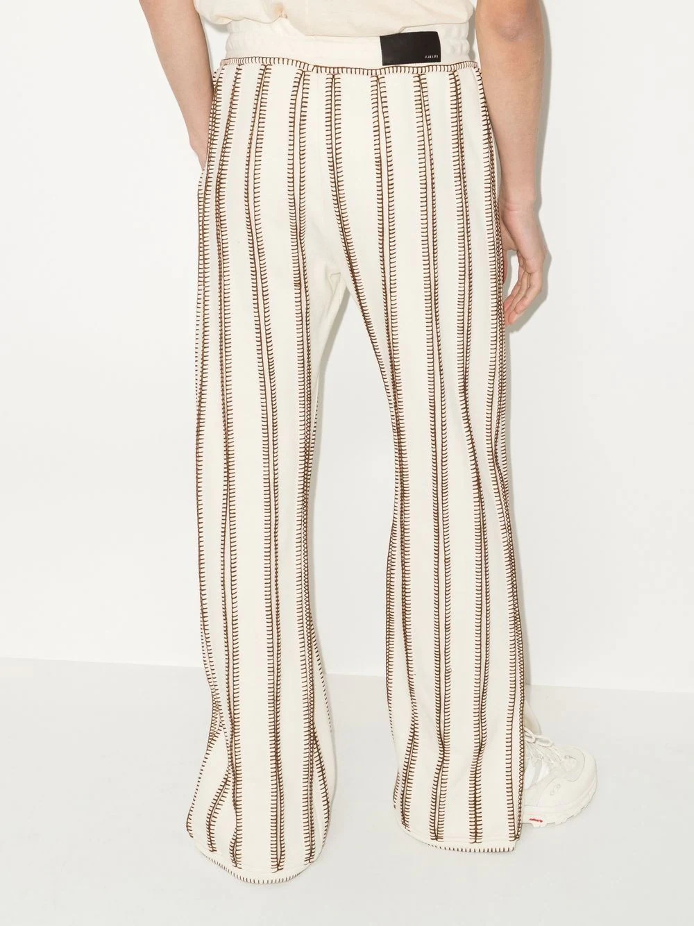 flared striped track pants - 3