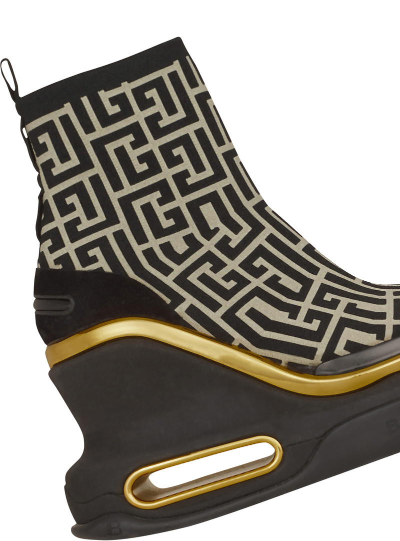 Bicolor and suede B-Bold wedge sneakers 7