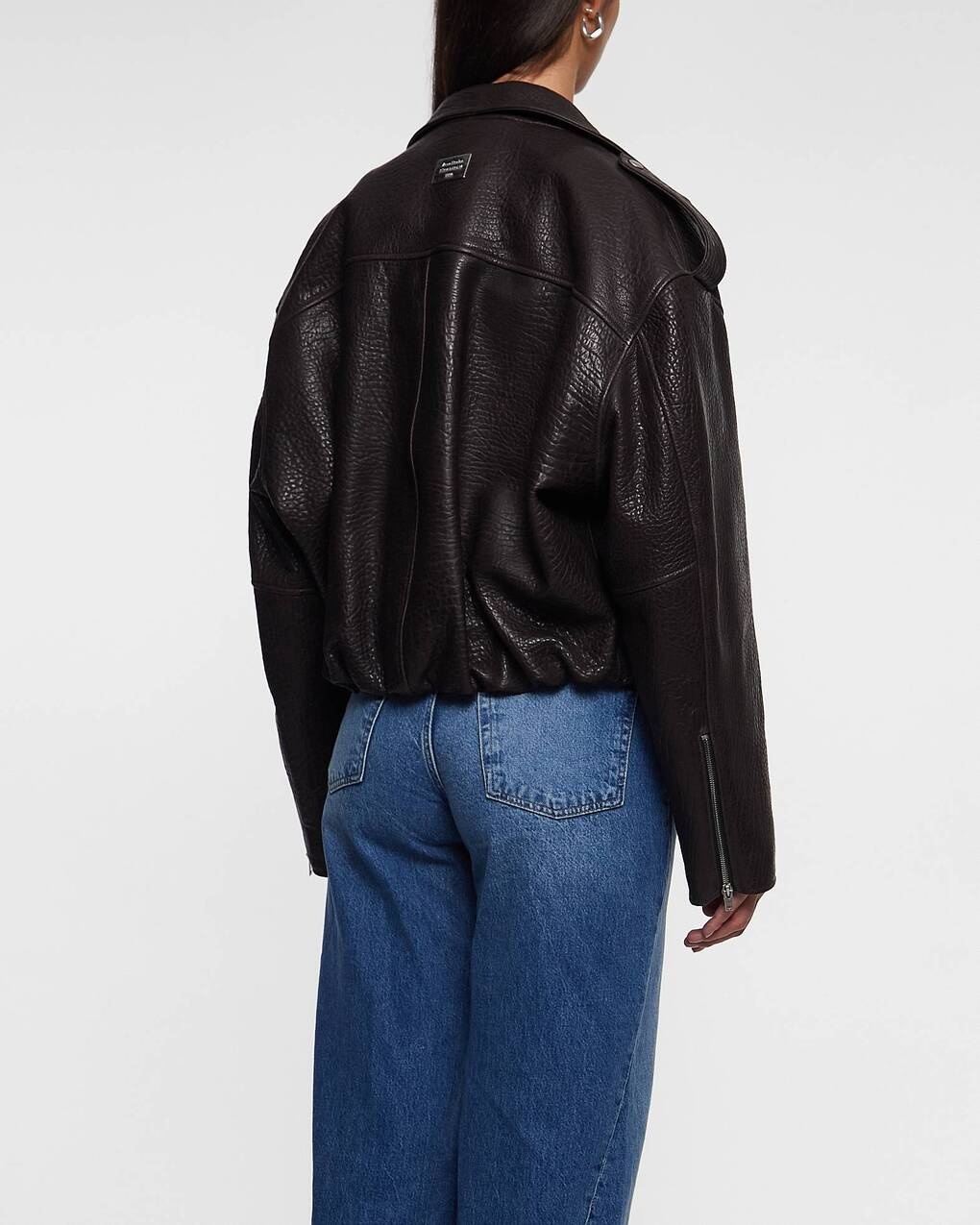 Jacket Biker Leather Dark brown - 4