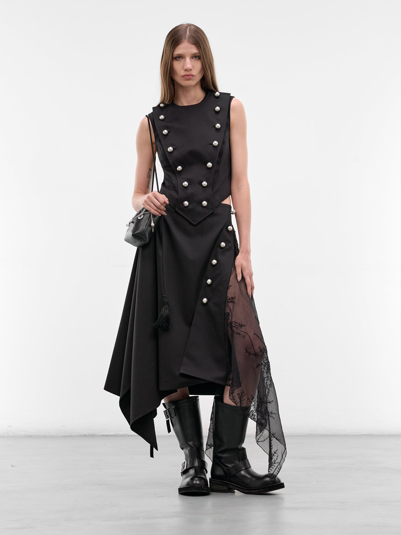 Ann Demeulemeester Ilma Silk Paneled Wrap Skirt outlook