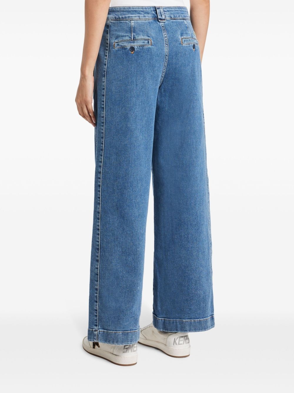 stretch-denim wide-leg jeans - 4