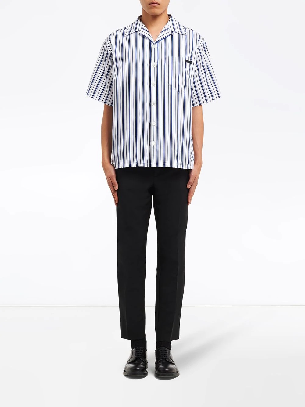 striped logo detail shirt - 2