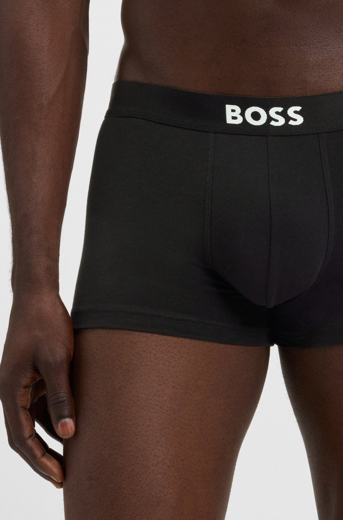 THREE-PACK OF STRETCH-COTTON TRUNKS WITH LOGO WAISTBANDS - 4