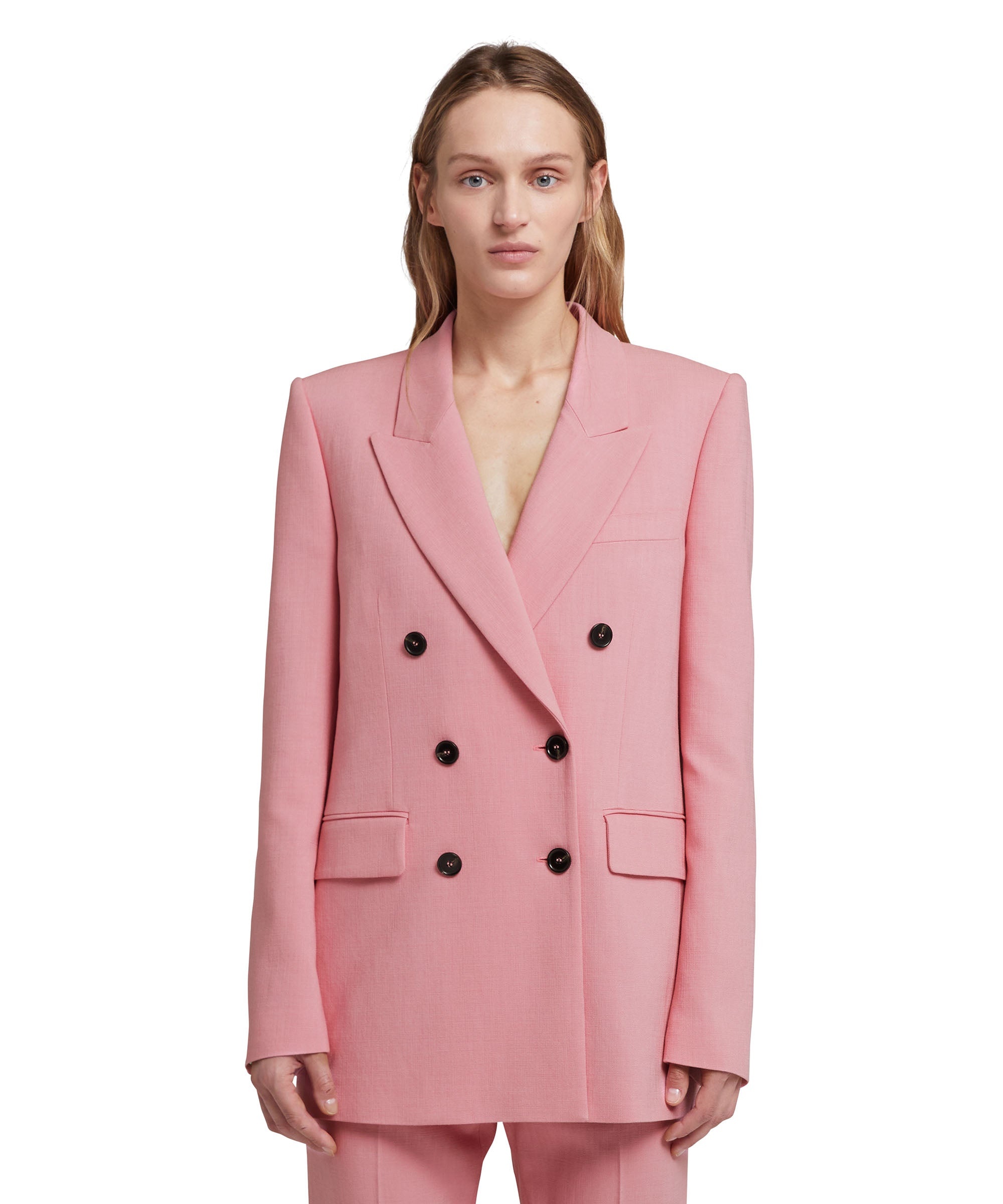 Flamed viscose canvas double-breasted jacket with fluid fabric lining and "desert flowers" print - 2