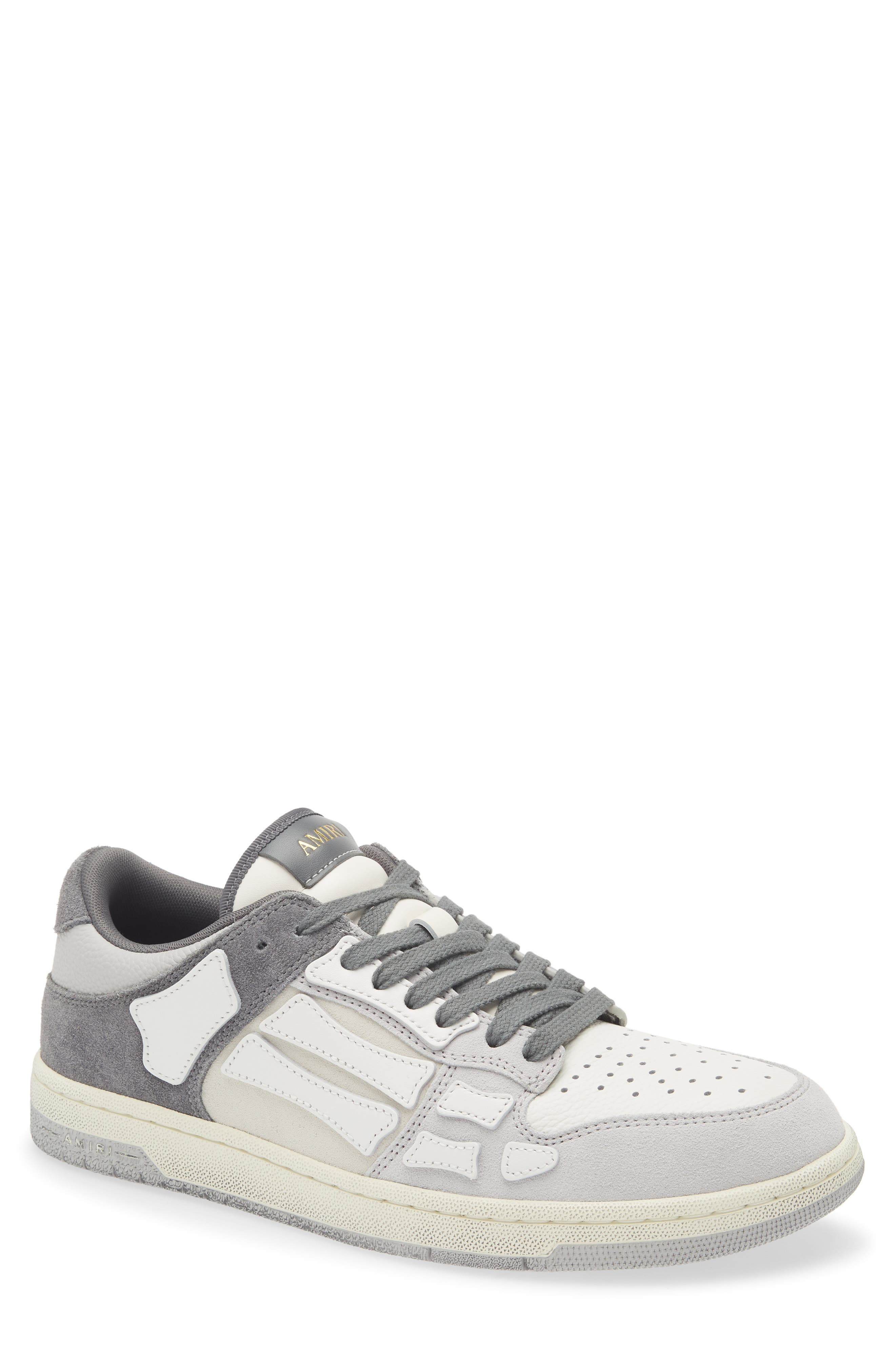 AMIRI Distressed Skel Low Top Sneaker in Dark Grey at Nordstrom - 1