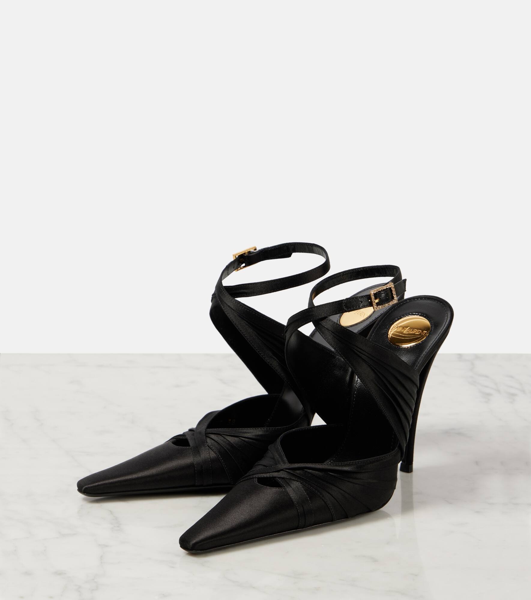 110 satin slingback pumps - 4