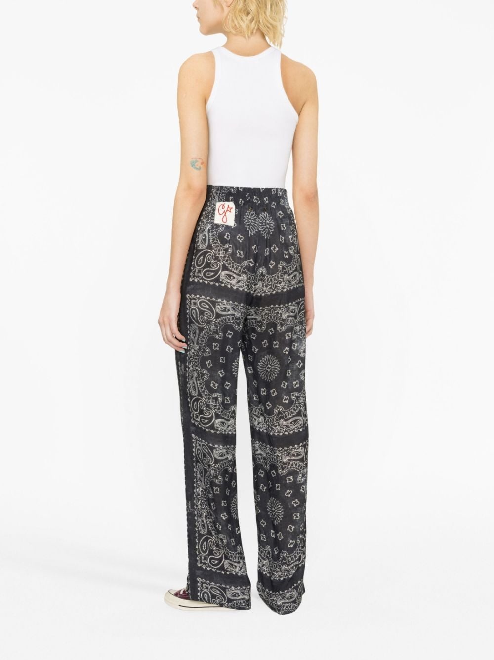 paisley-print wide-leg trousers - 3