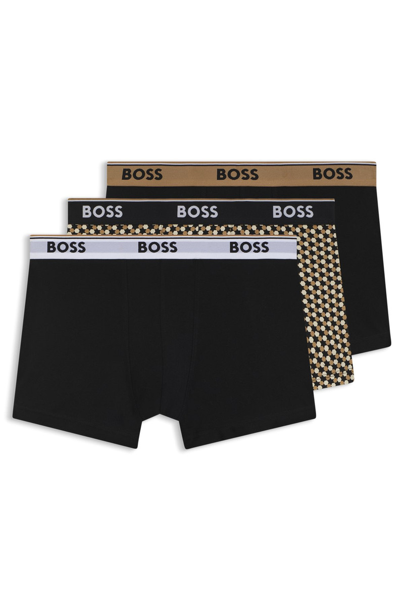 THREE-PACK OF STRETCH-COTTON TRUNKS WITH LOGO WAISTBAND 1