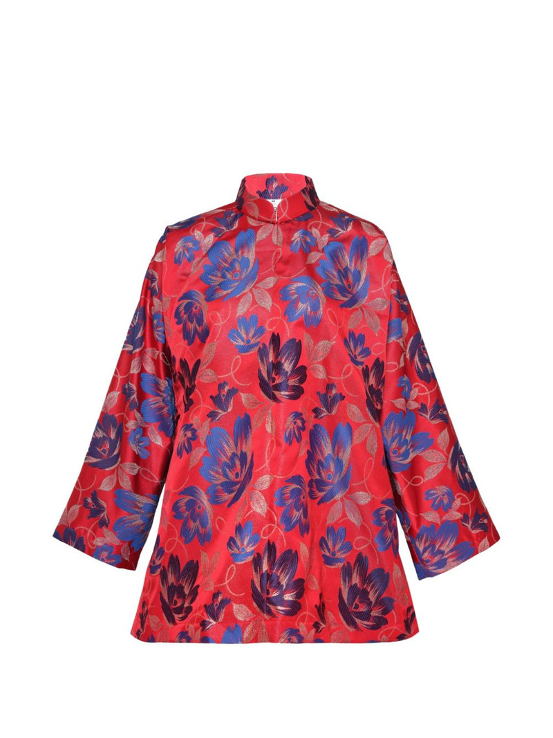 floral-jacquard mandarin-collar jacket 1