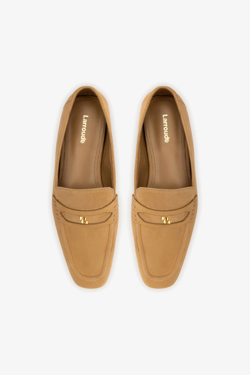 Suki Flat Loafer In Peanut Suede 7