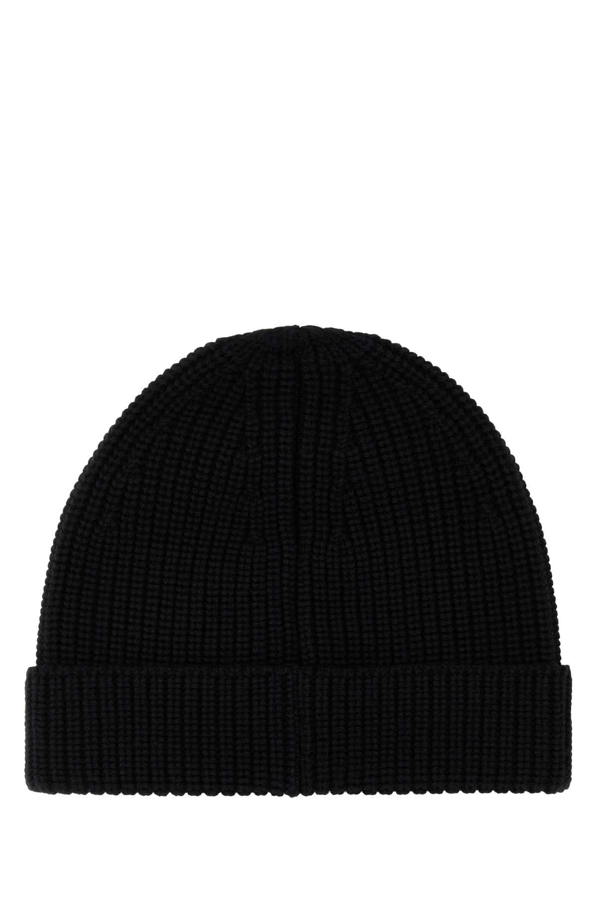 Valentino Garavani Men Black Wool Beanie Hat - 2