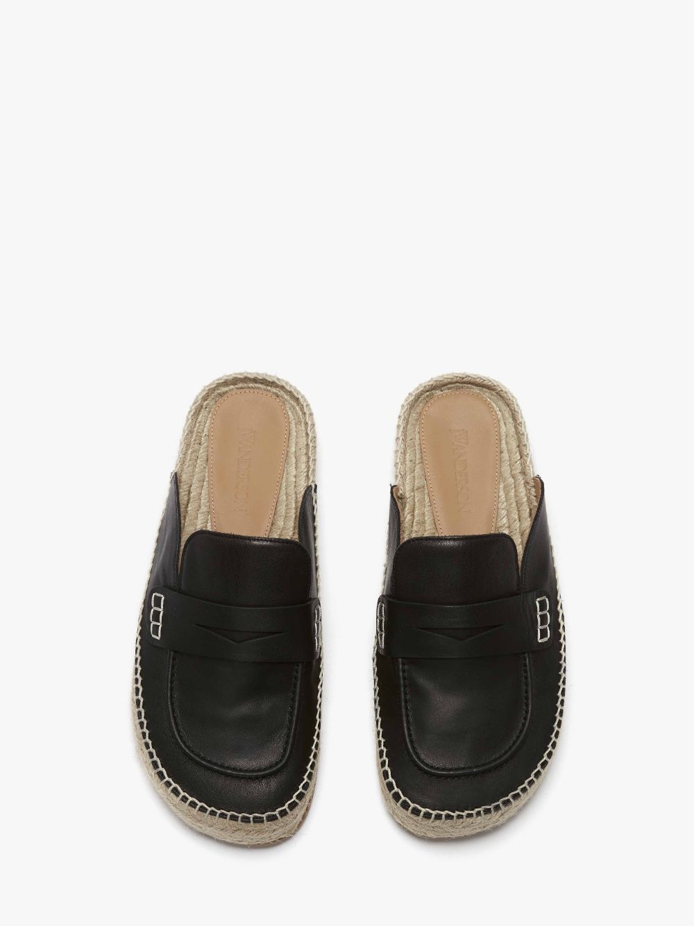 LEATHER ESPADRILLE LOAFER MULES - 4