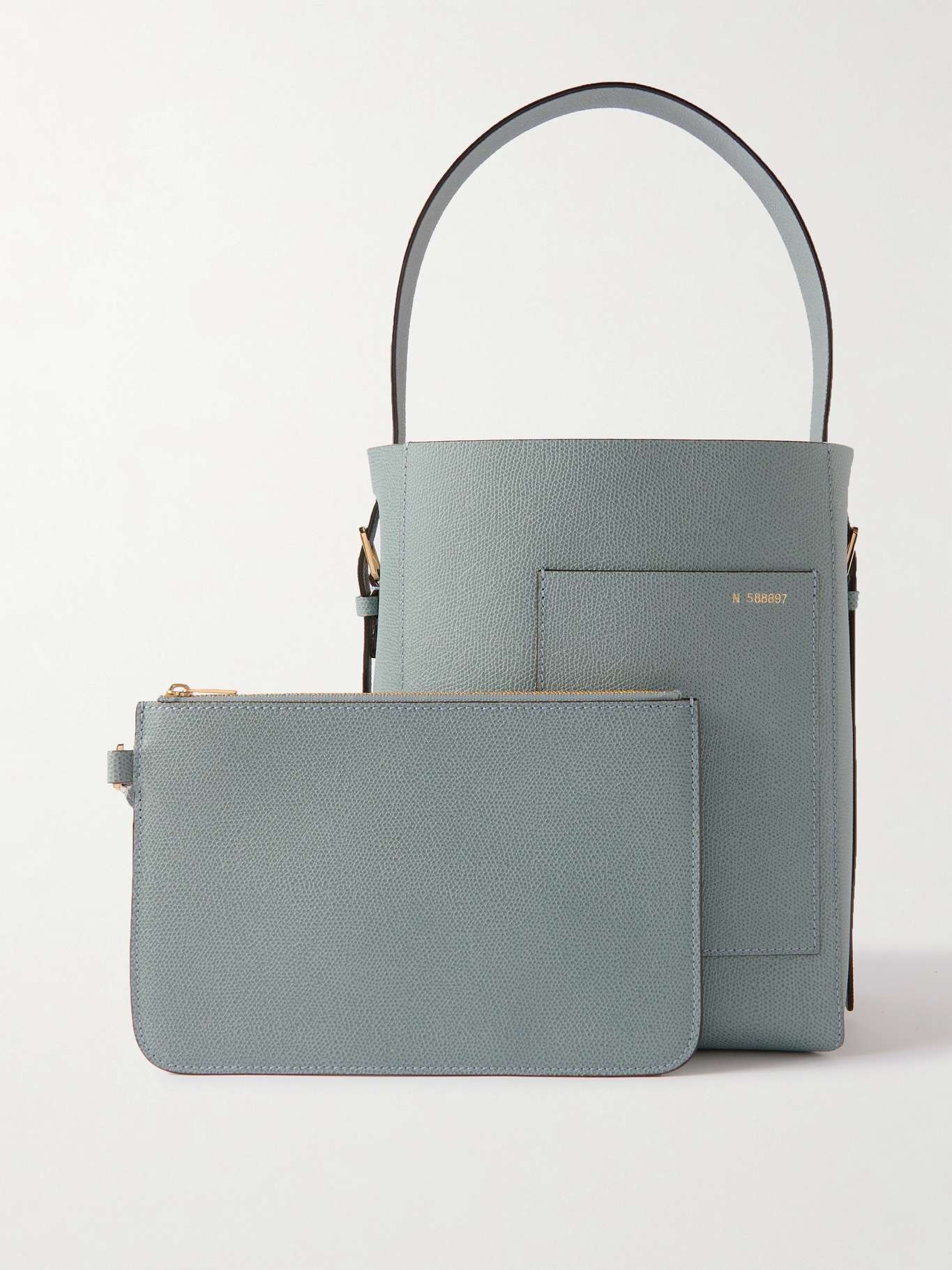 Small textured-leather bucket bag - 6