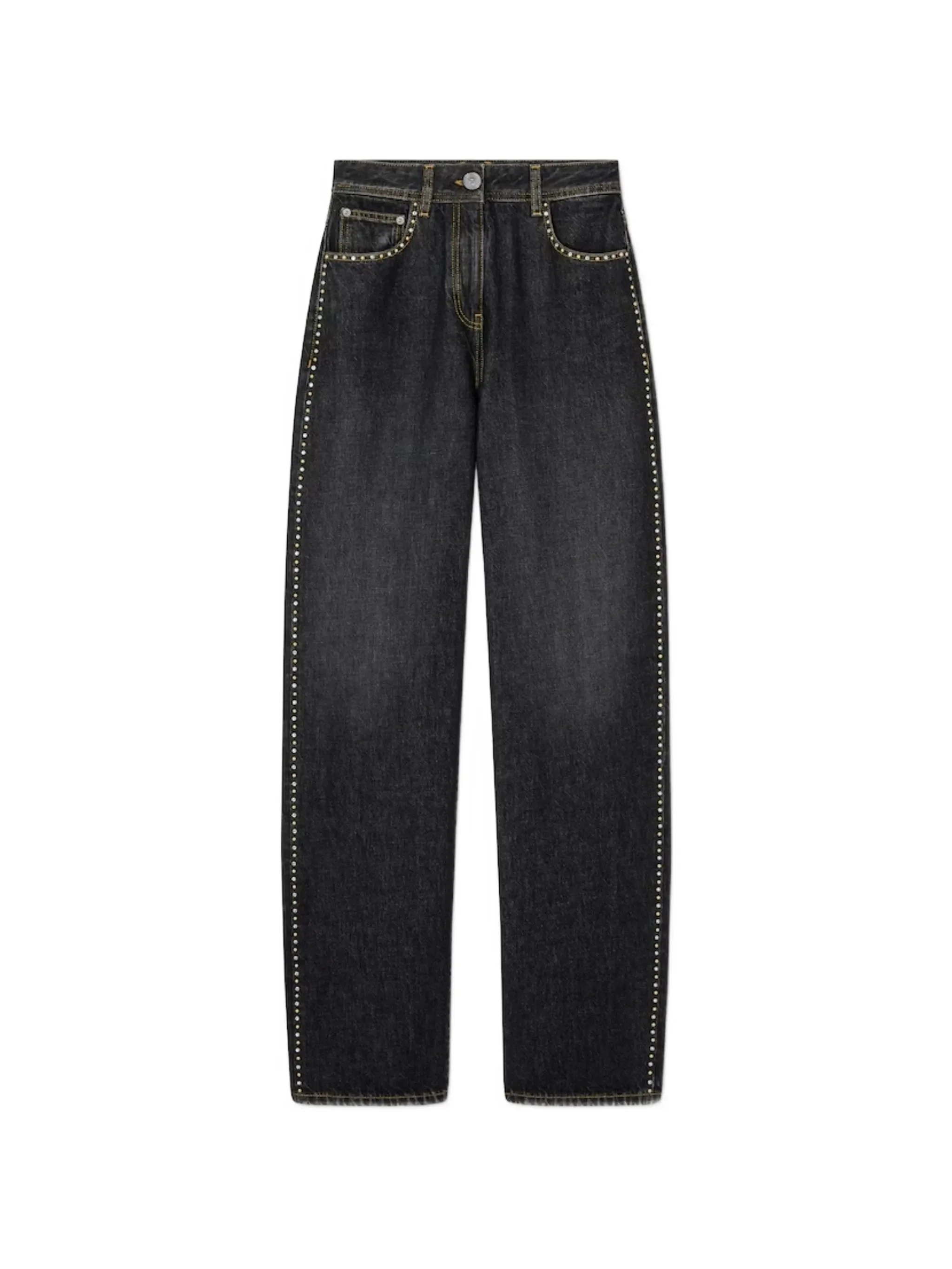 studded denim trousers - 1
