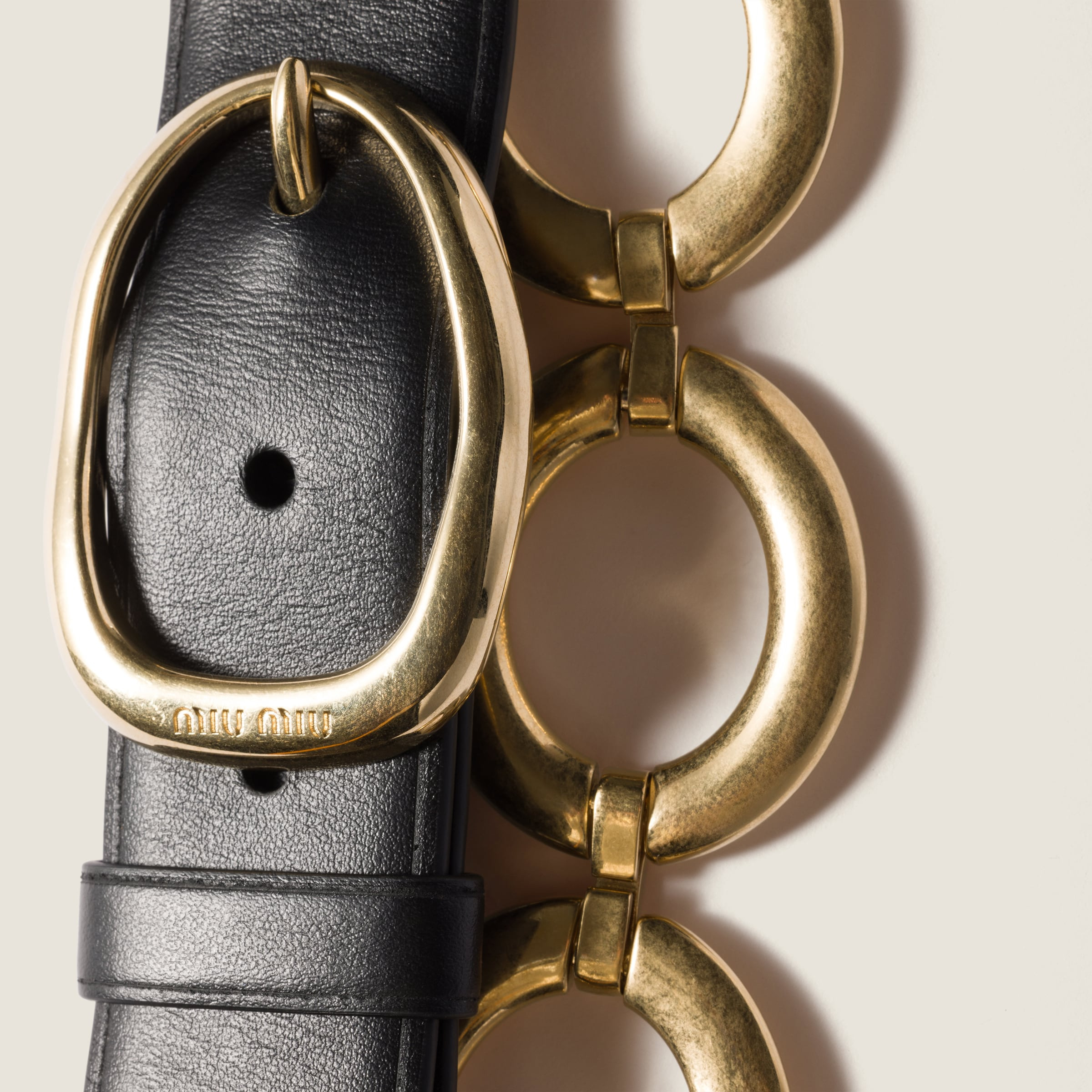 Leather and metal belt - 2