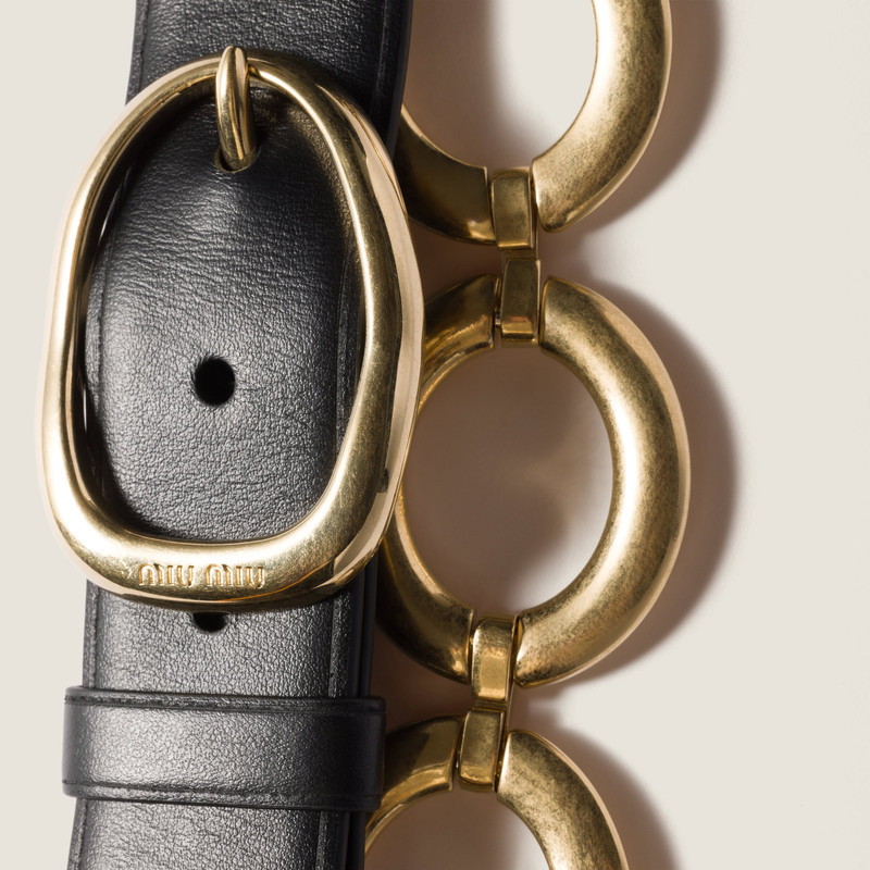 Miu Miu Leather and metal belt outlook