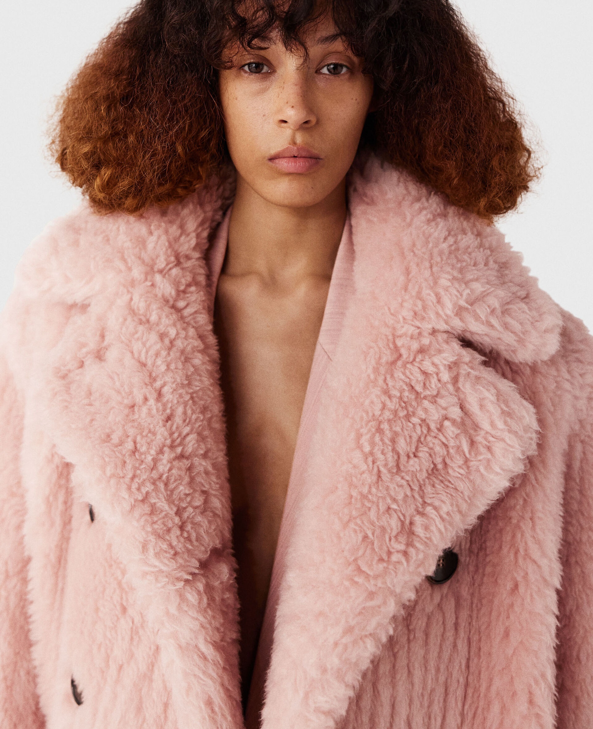 Oversized Plush Teddy Long Coat - 4
