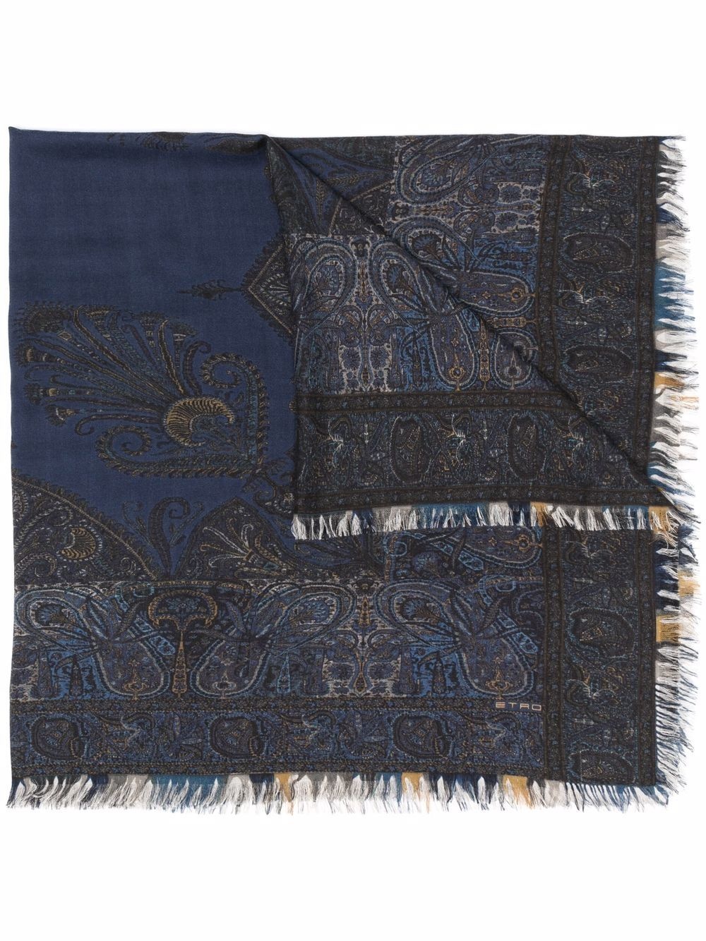 paisley-print fringed-edge scarf - 1