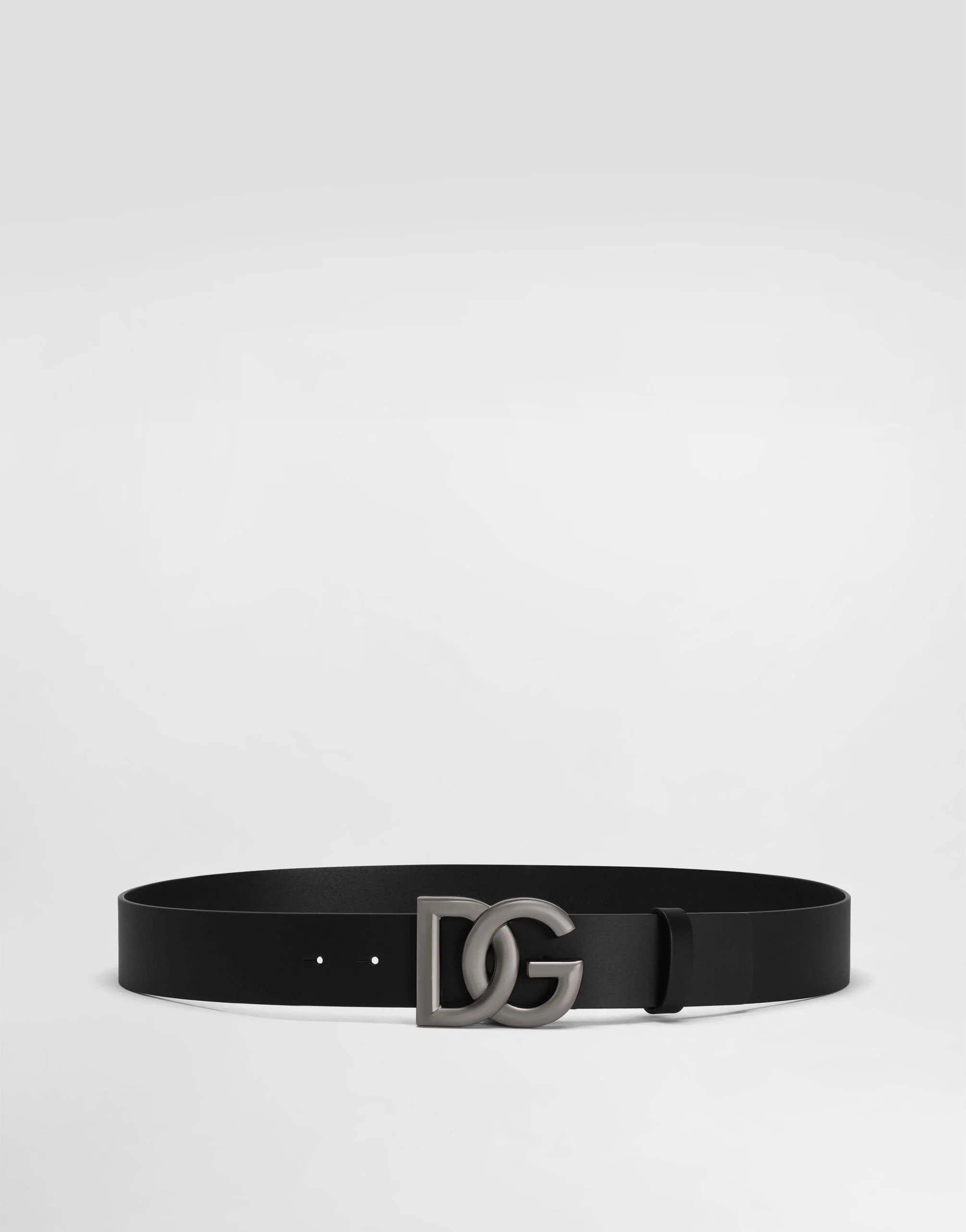 Lux leather belt with crossover DG logo buckle - 1