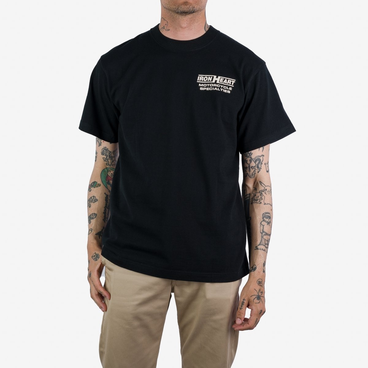 IHPT-2302-BLK 7.5oz Printed Loopwheel Crew Neck T-Shirt - Black - 3