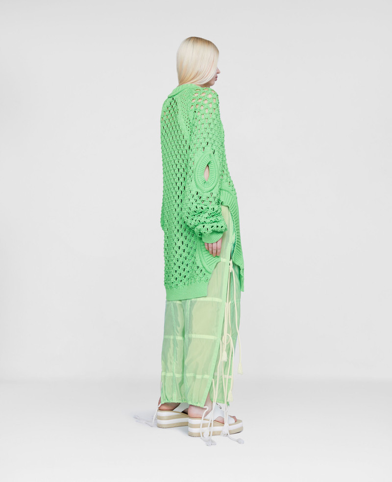 Oversized Textured Mesh Sweater 3