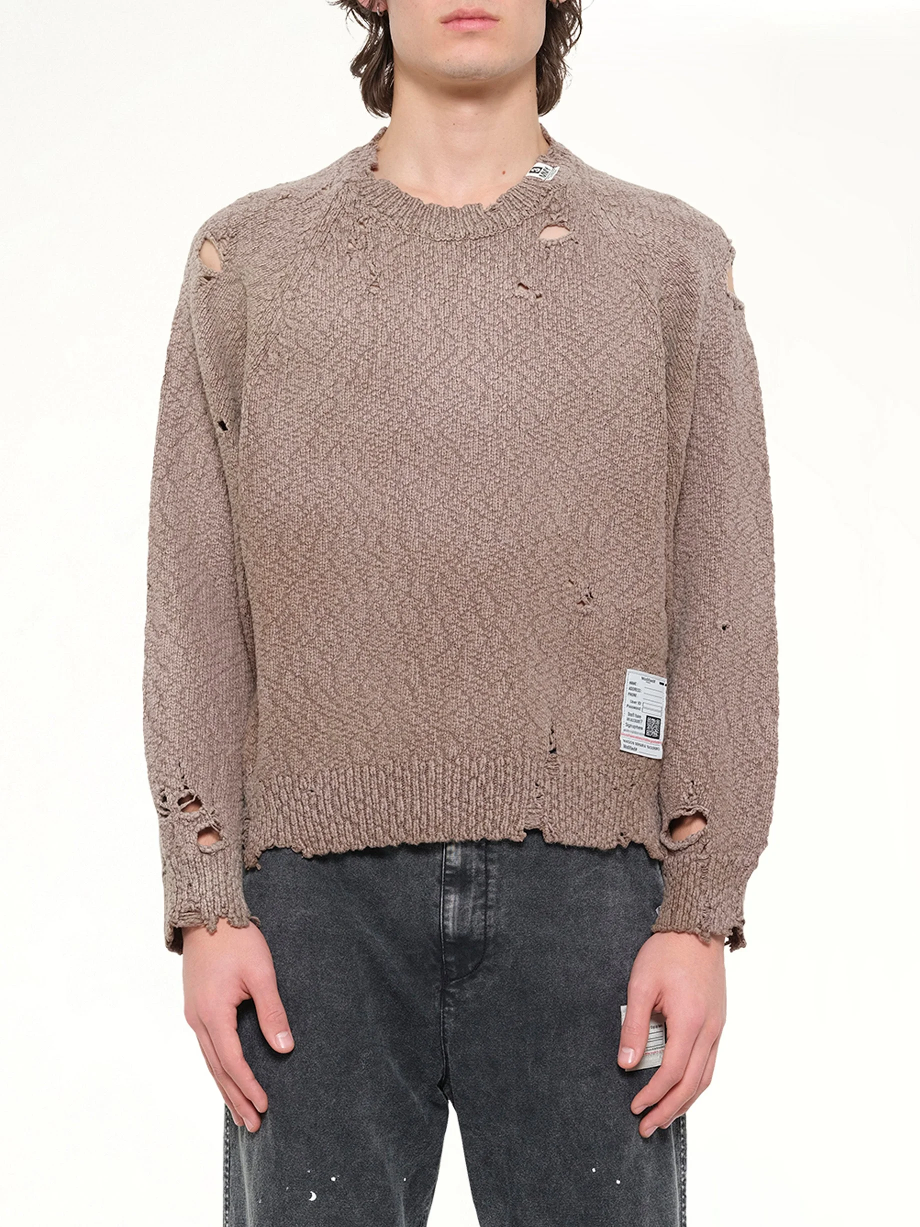Sun Faded Knit Pullover in Brown - 1