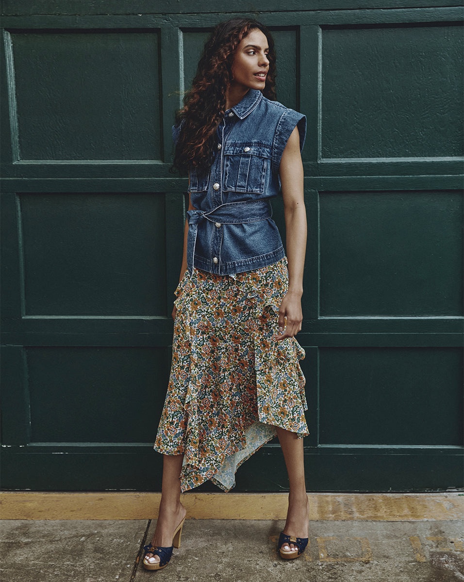 ELEONORA FLORAL-PRINT SKIRT - 6