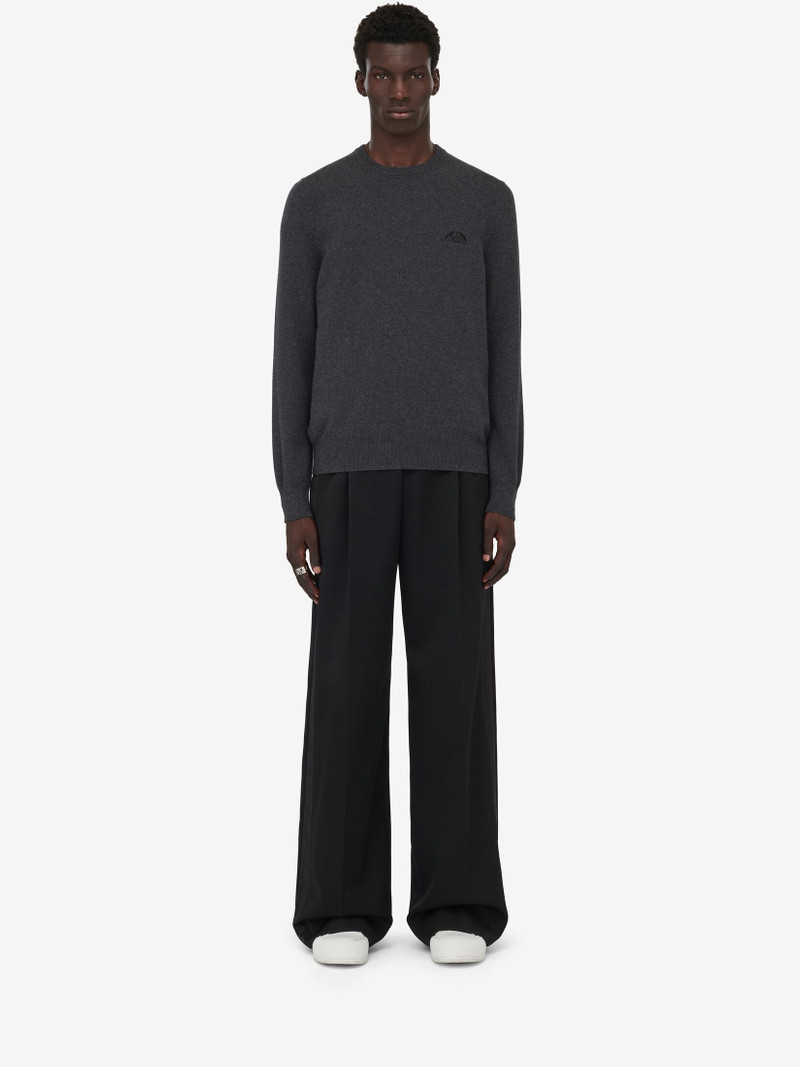Alexander McQueen Men's Seal Logo Jumper in Charcoal/black outlook