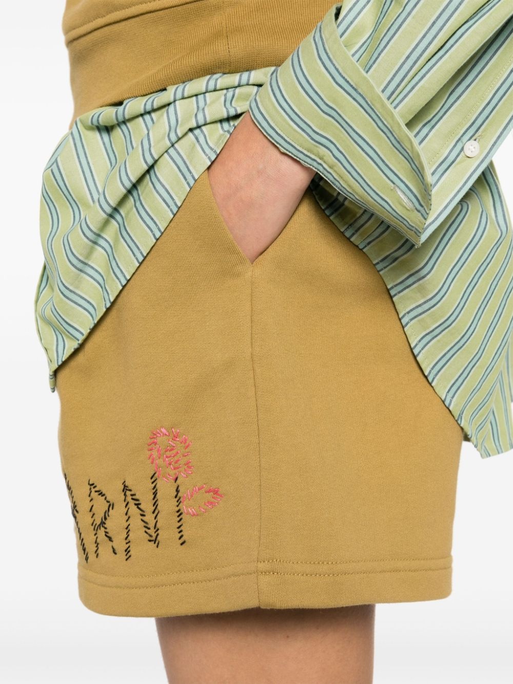 logo-embroidered track shorts - 5