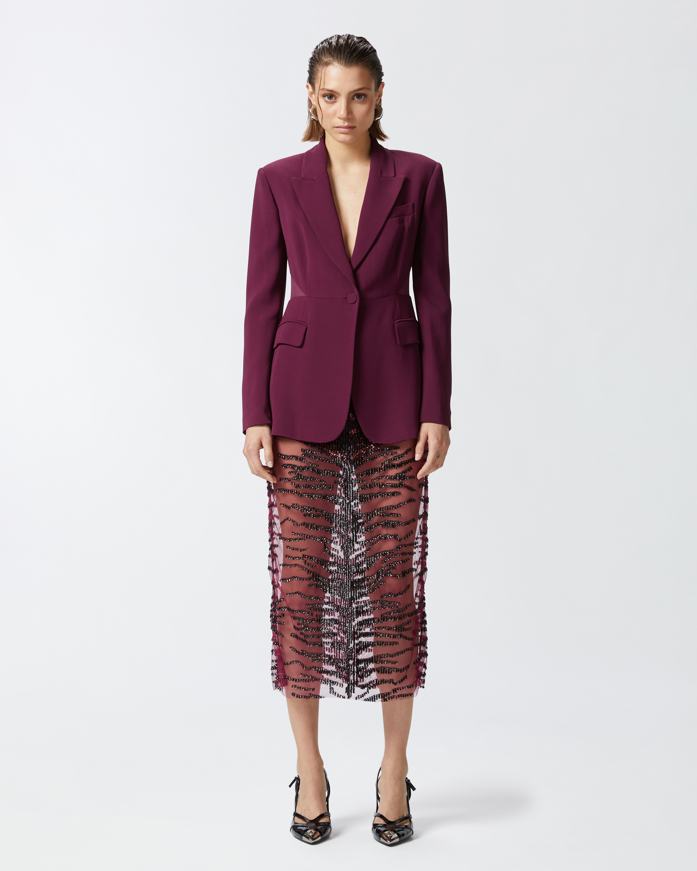 BLAZER WITH TRANSPARENT INSERT ON THE BACK - 3