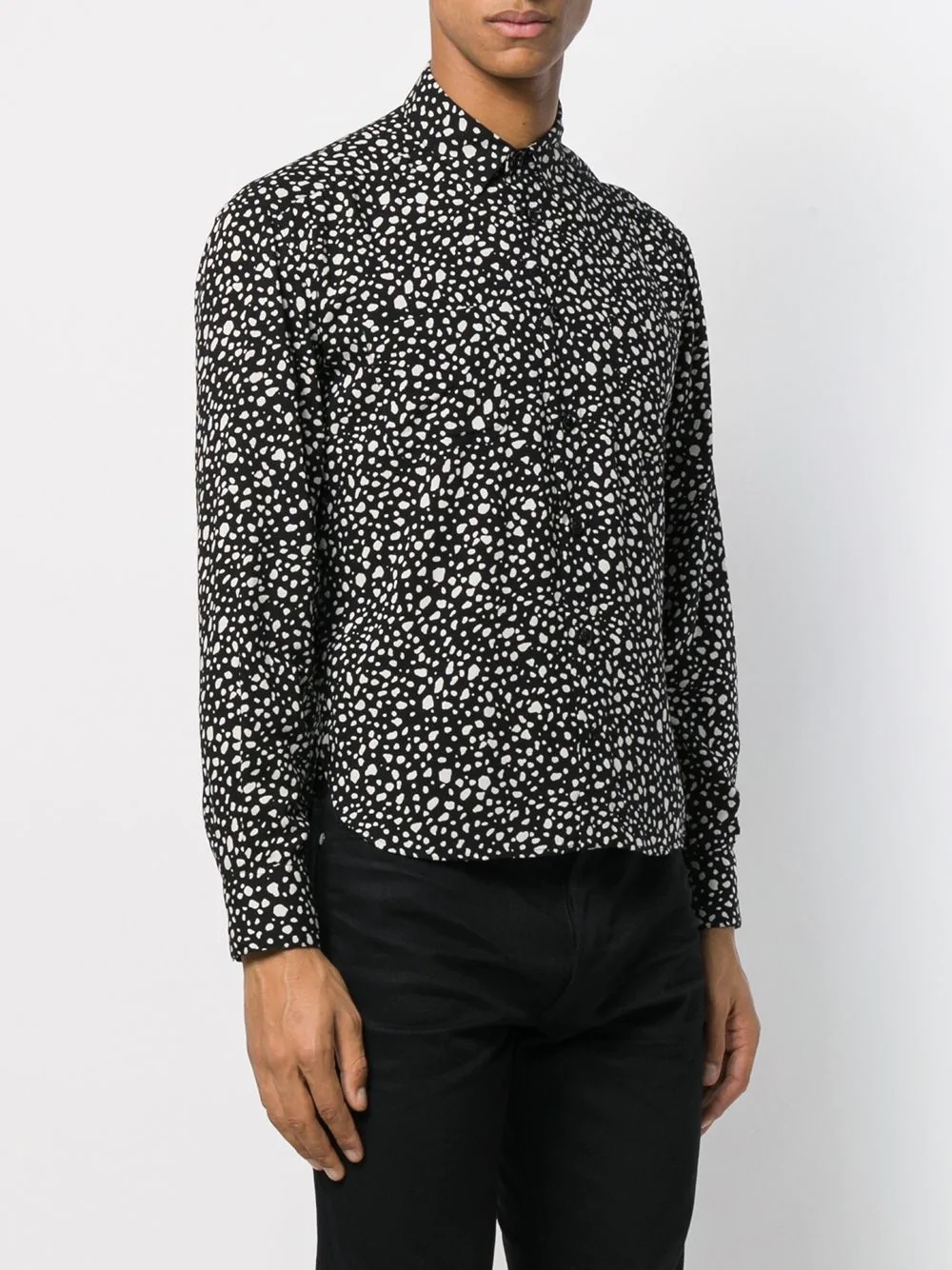 cropped speckle print shirt - 3