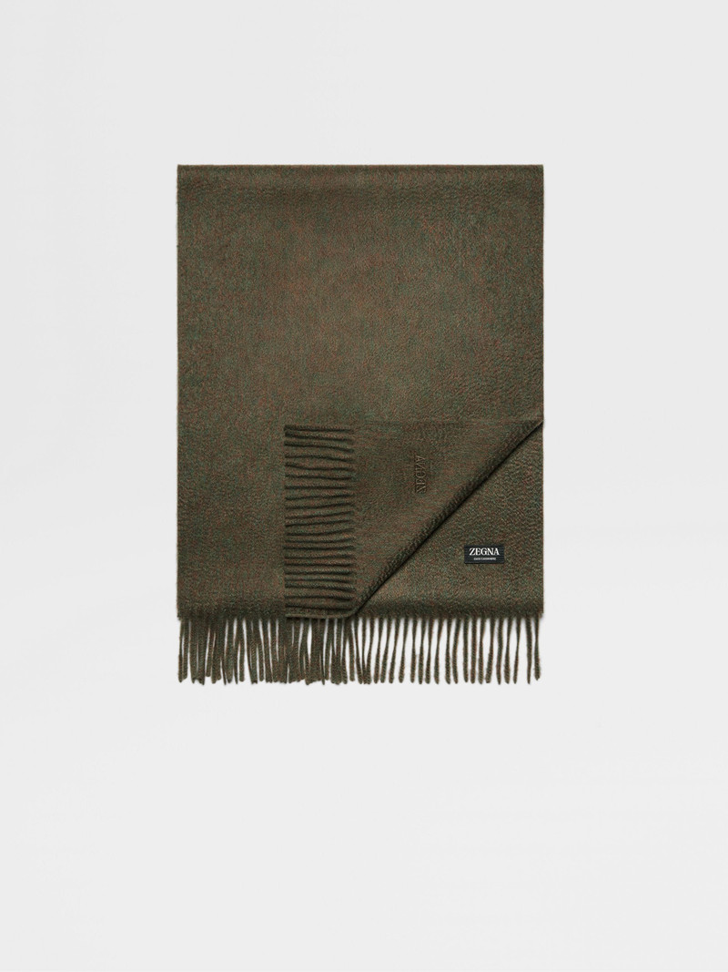 DARK GREEN MULTIMÉLANGE OASI CASHMERE SCARF 1