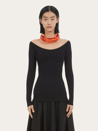 FERRAGAMO Round neck fitted top outlook