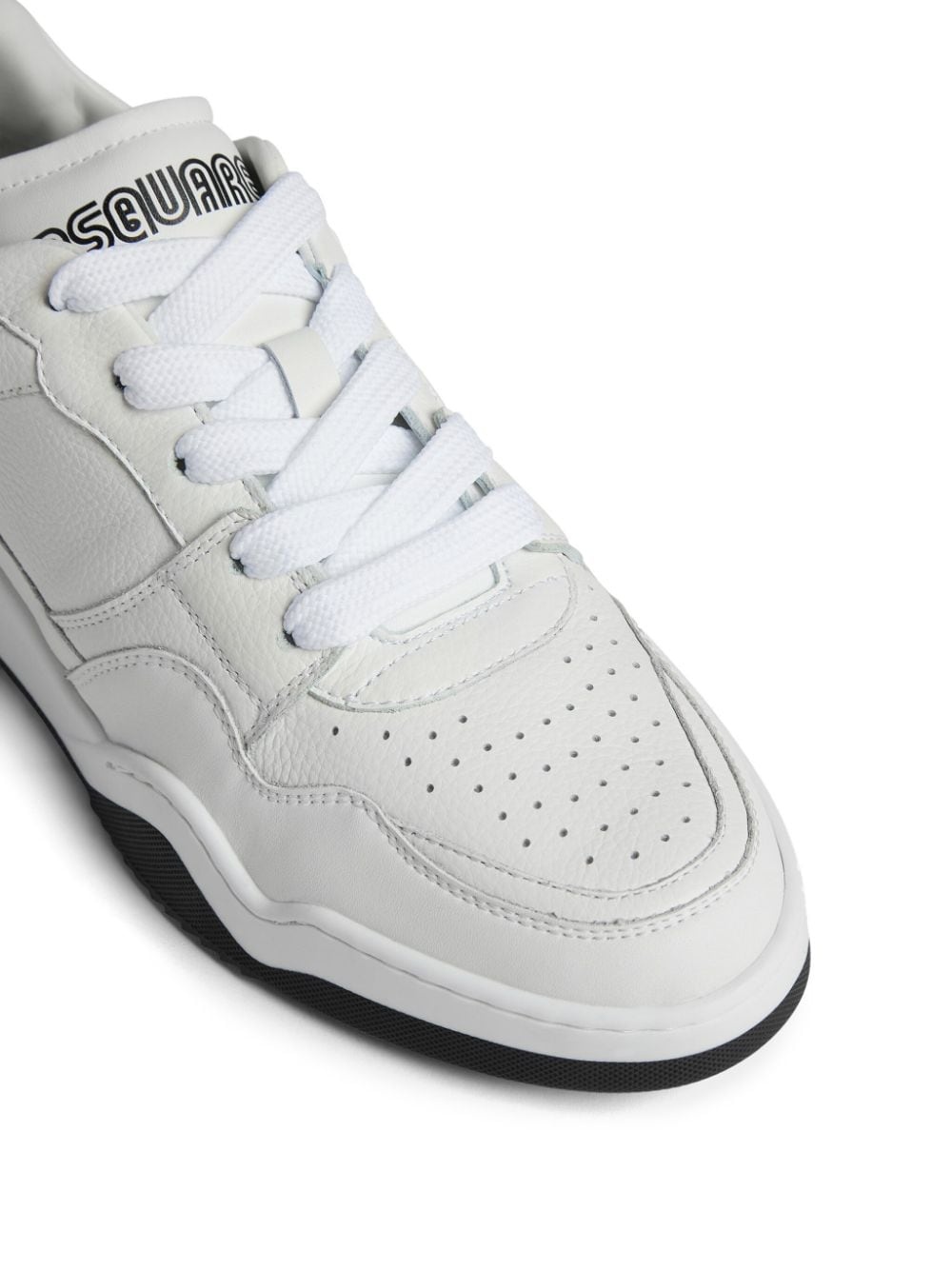 perforated lace-up sneakers - 4