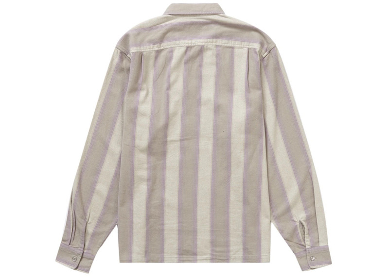 Supreme Supreme Stripe Flannel Zip Up Shirt Grey outlook