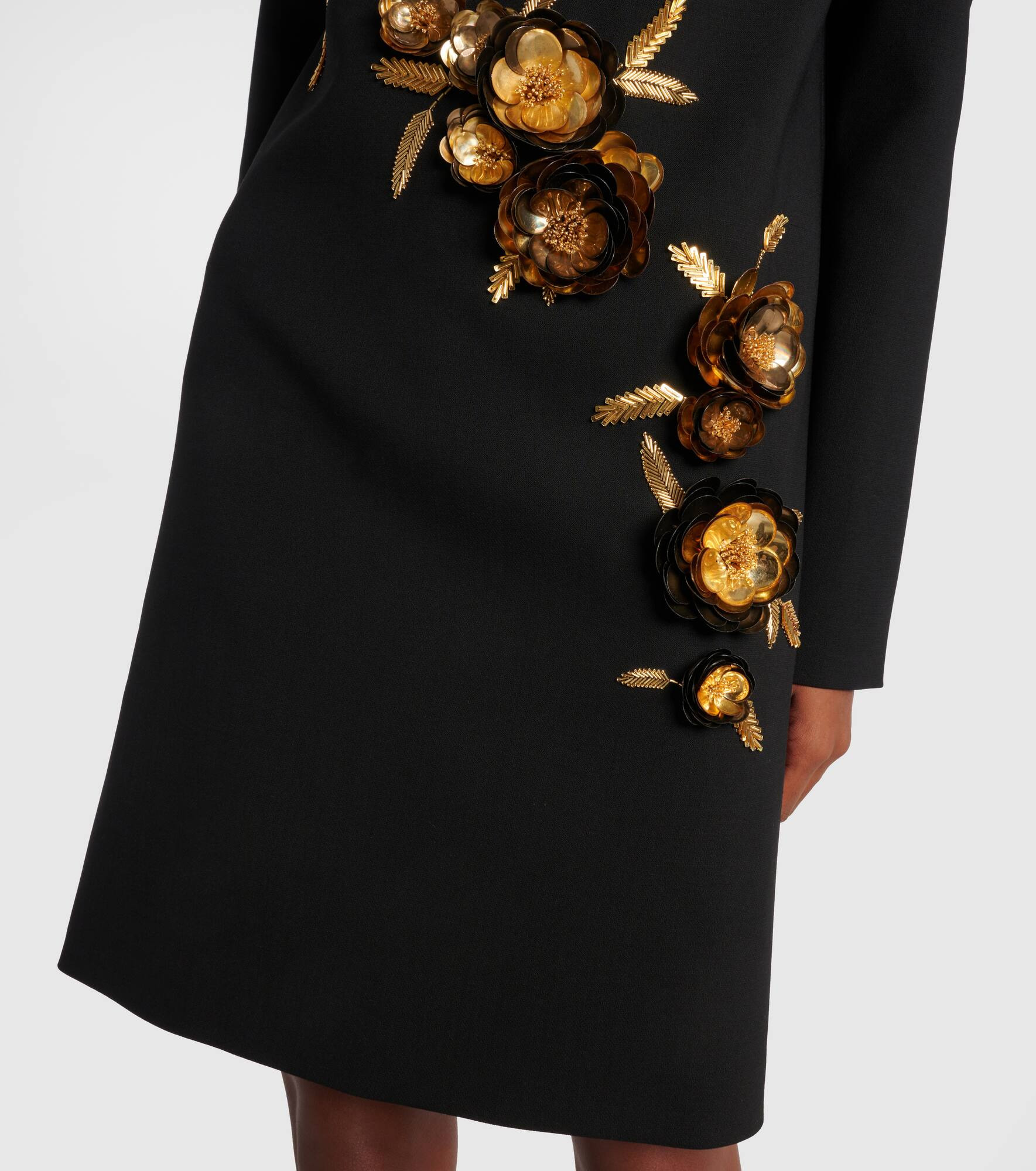 Embellished wool-blend shift dress - 5