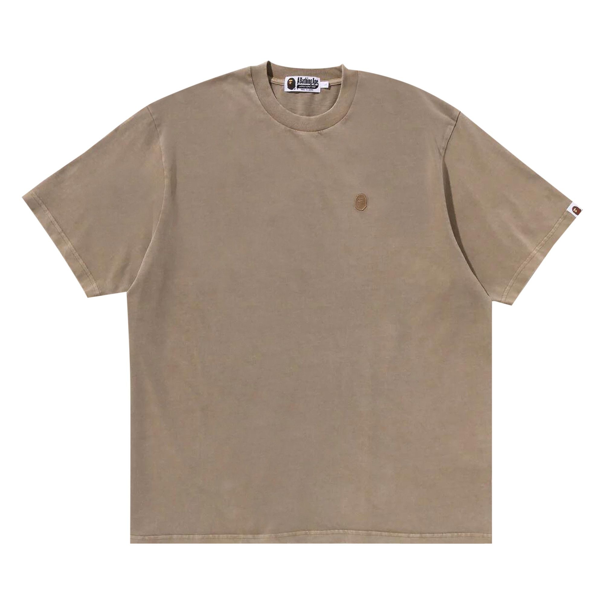 BAPE Ape Head One Point Garment Dyed Relaxed Fit Tee 'Beige' - 1