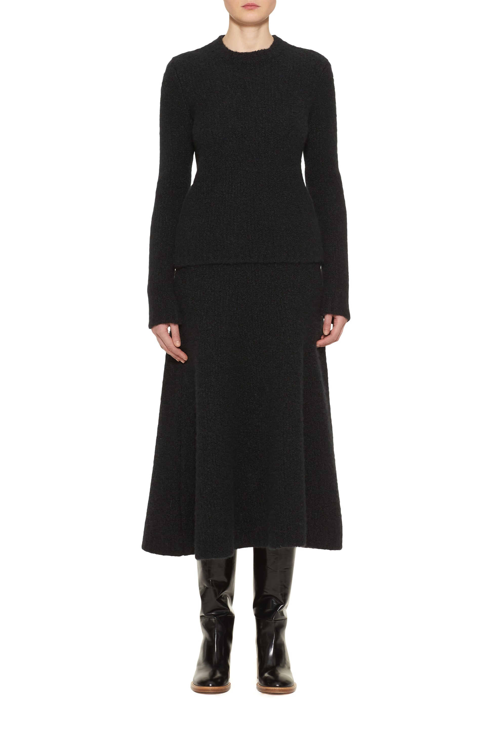 Pablo Skirt in Black Cashmere Boucle - 3