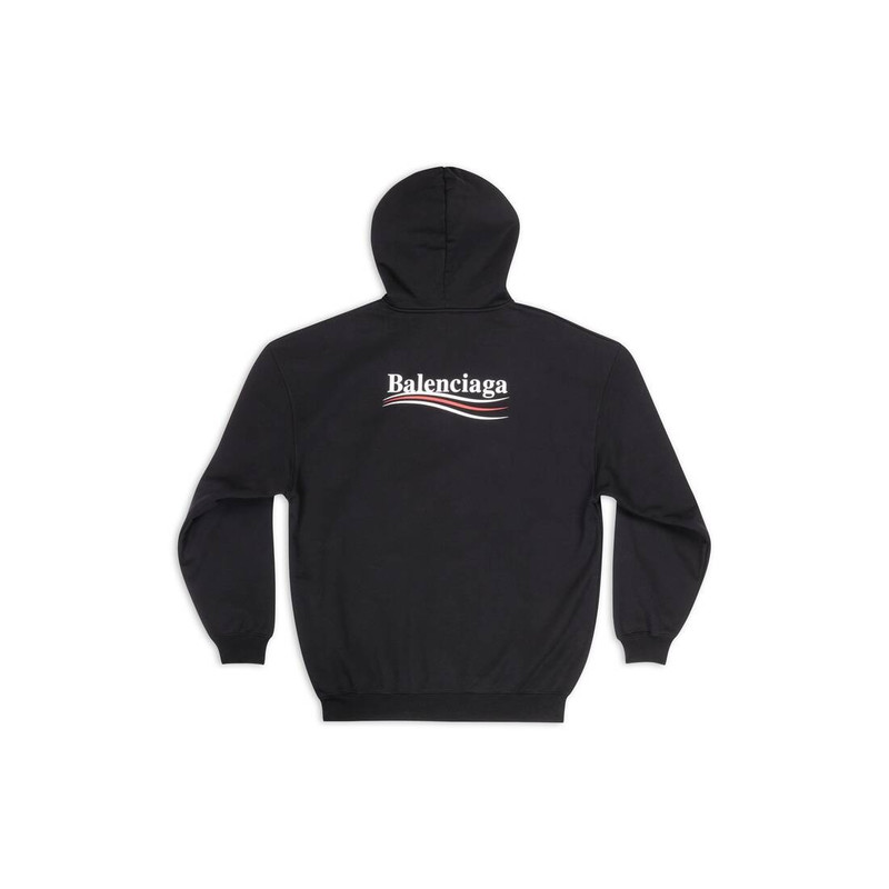 BALENCIAGA Women's Political Campaign Hoodie Large Fit in Black outlook