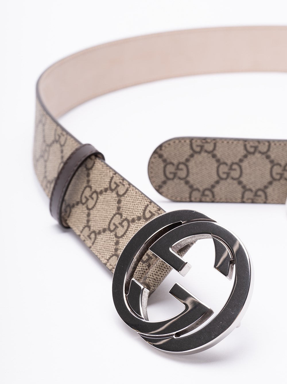 Gucci Men `Gg` Belt With `Interlocking G` Buckle - 2