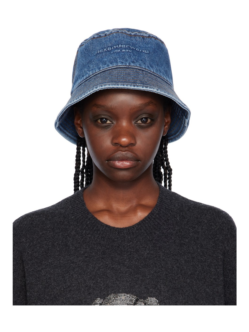 Blue Embossed Bucket Hat - 1