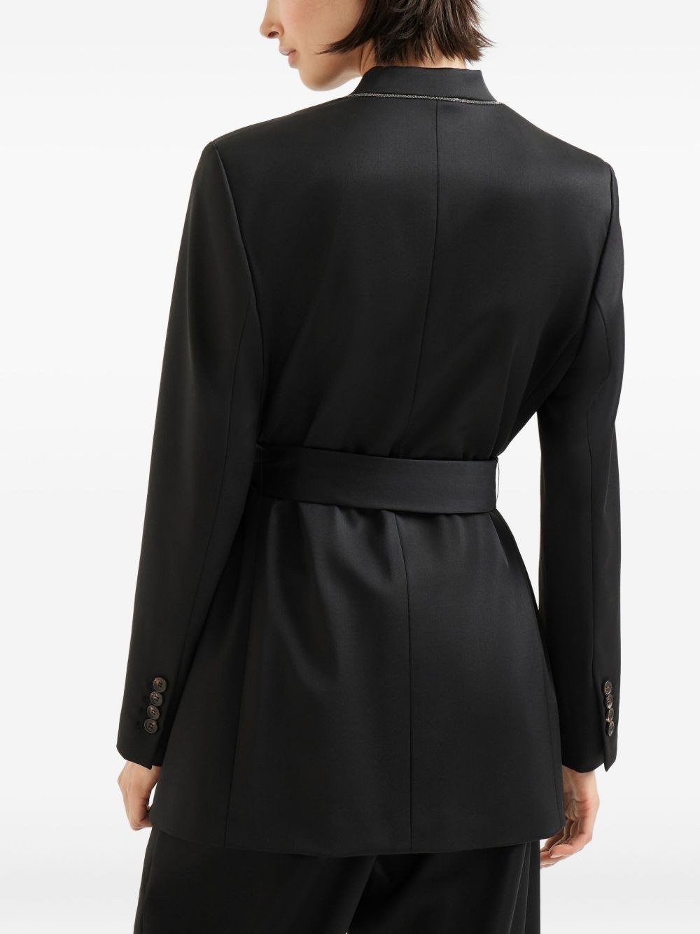 belted wrap blazer - 4