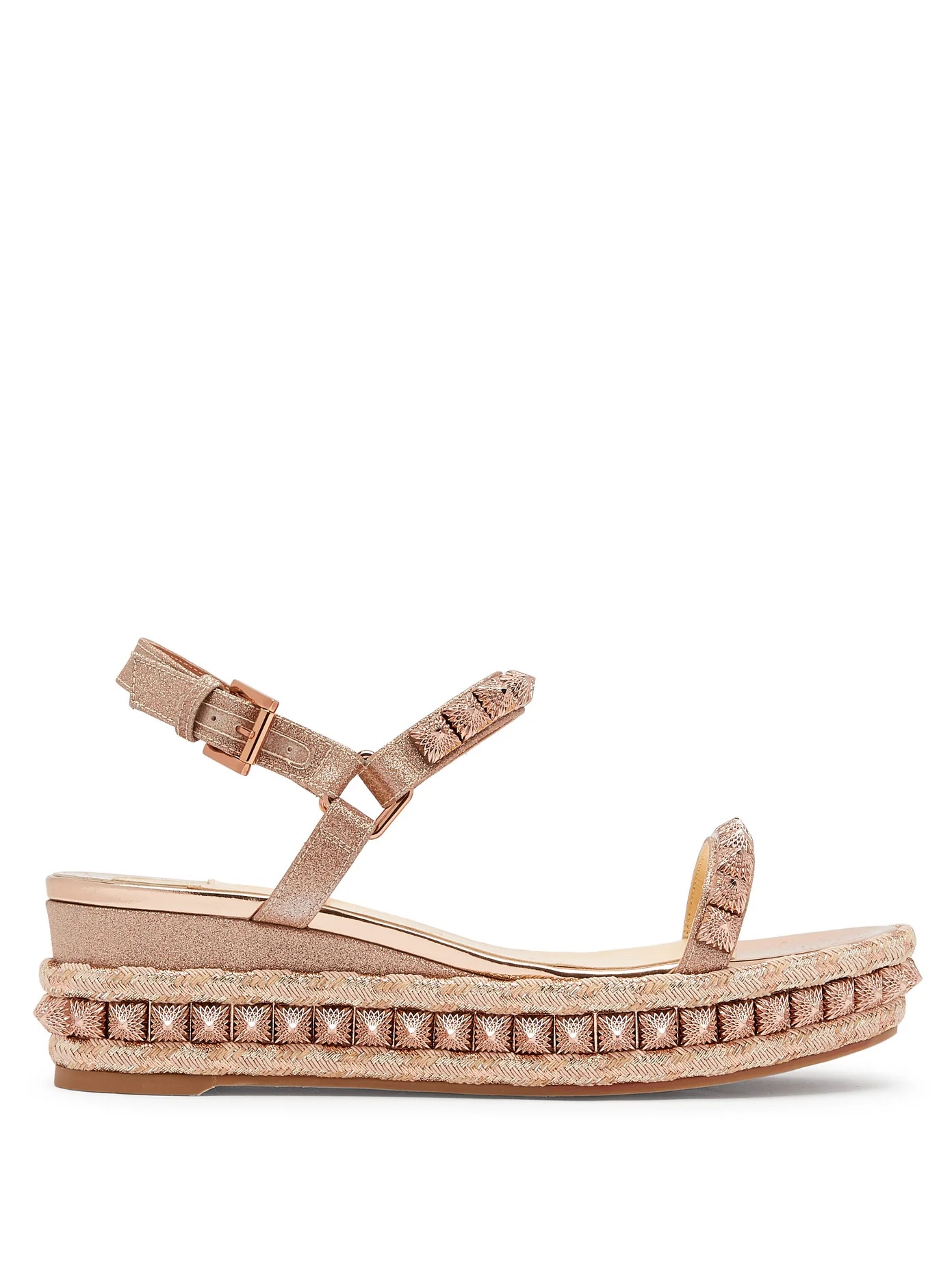 Pyraclou 60 metallic-leather flatform sandals - 1