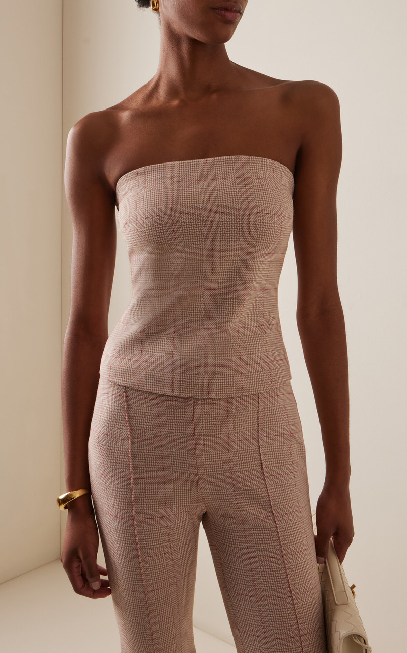 ROSETTA GETTY Plaid Jacquard Bandeau Top multi outlook