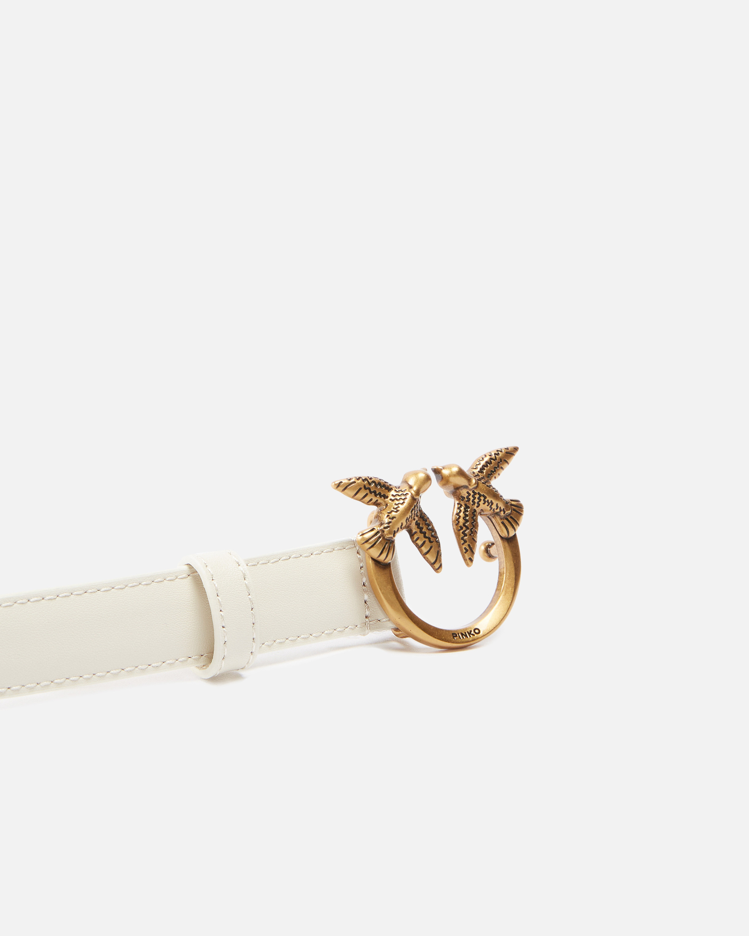 LOVE BIRDS THIN LEATHER BELT 2CM - 5