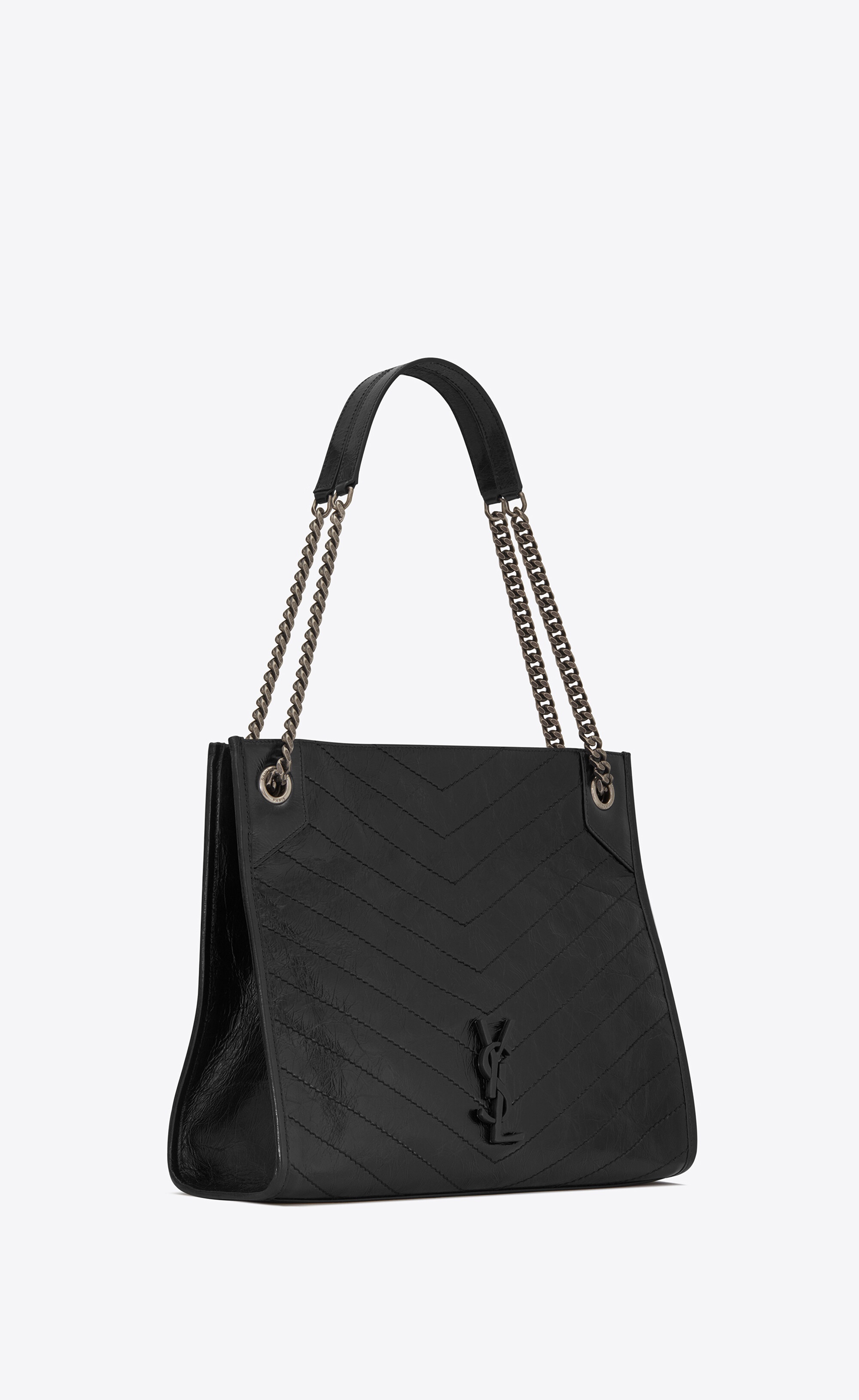 niki medium shopping bag in crinkled vintage leather - 5