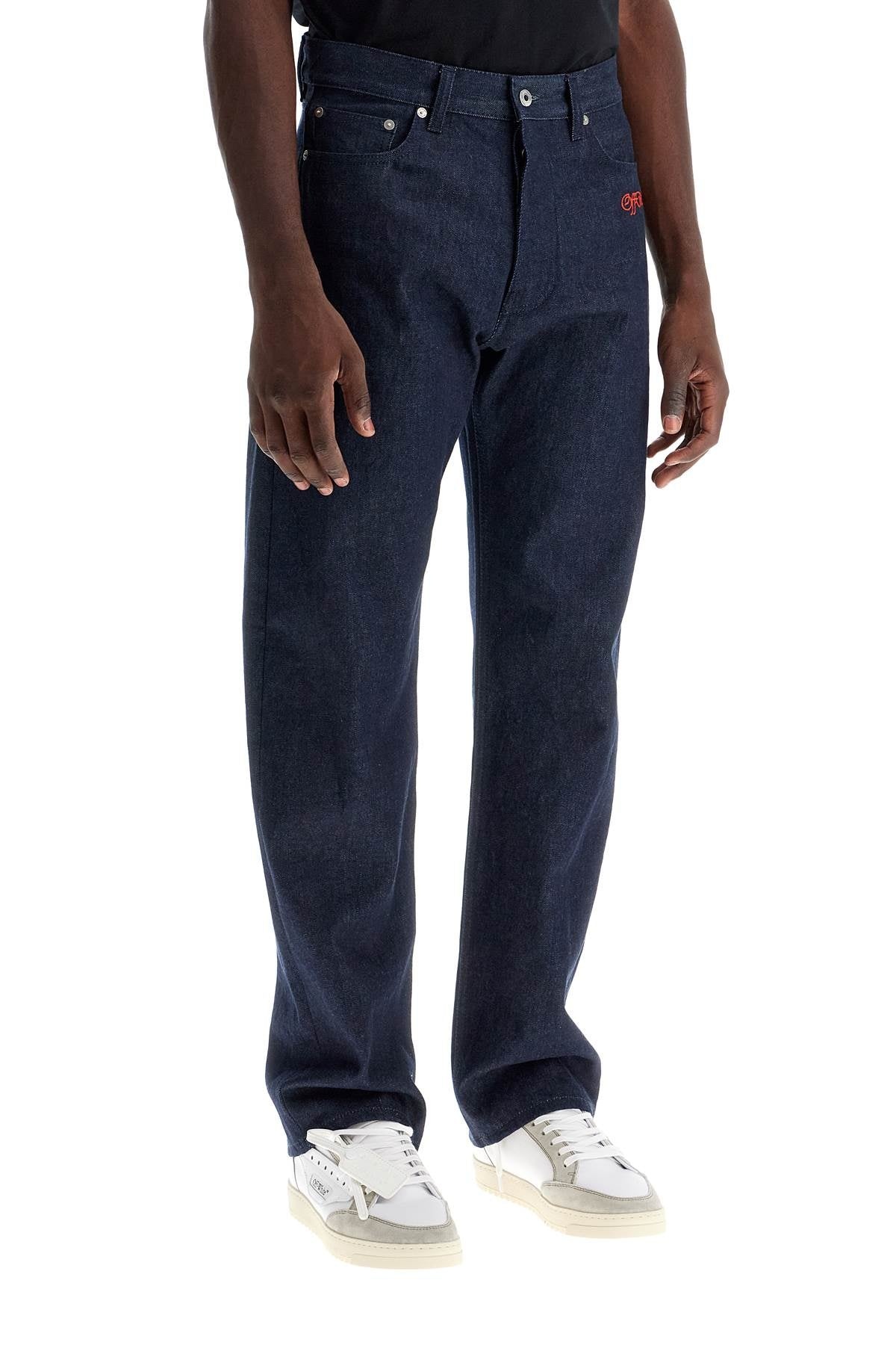 Off White EMBROIDERED LOGO JEANS WITH REVERSIBLE