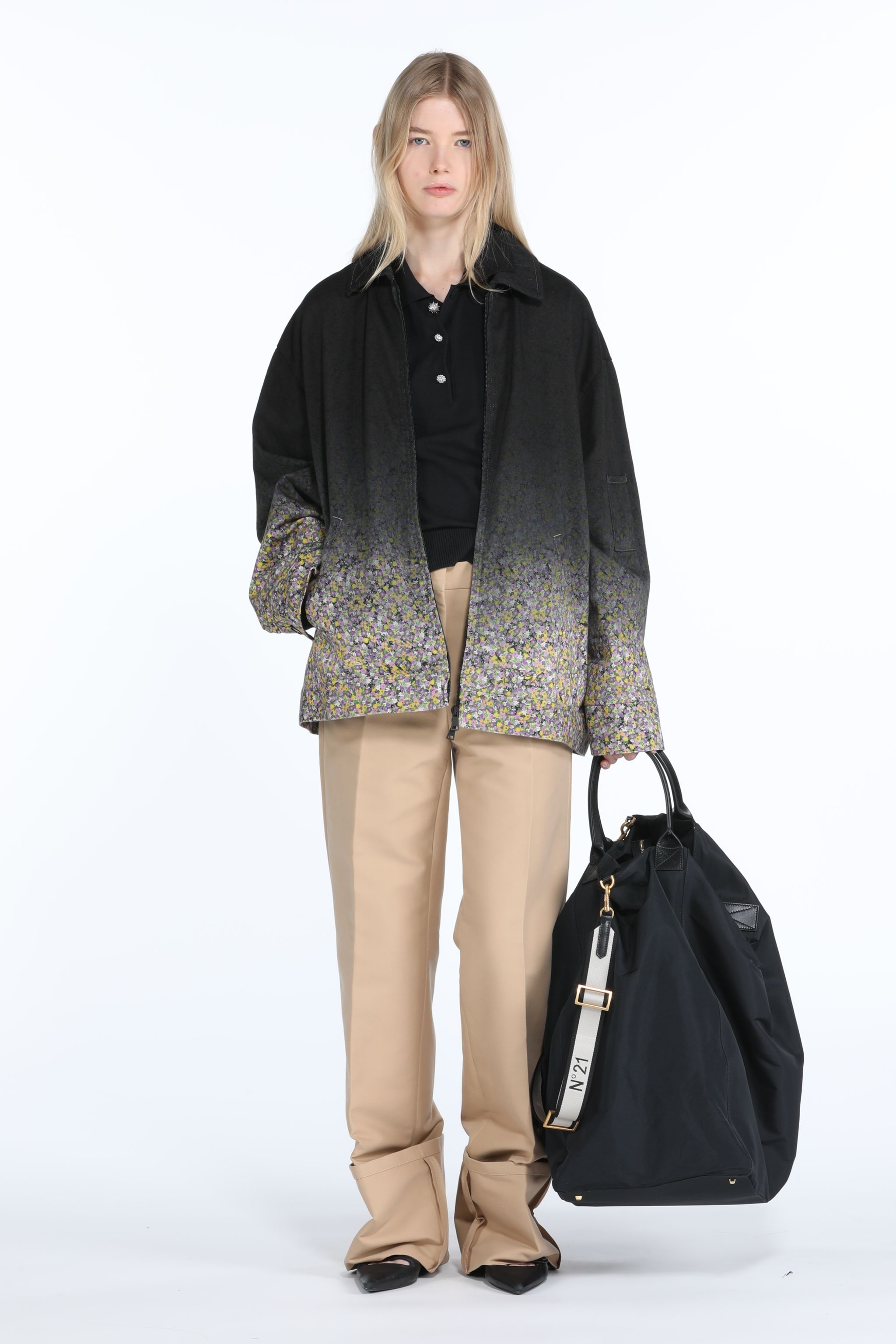 CRYSTAL-EMBELLISHED POLO SWEATER - 4