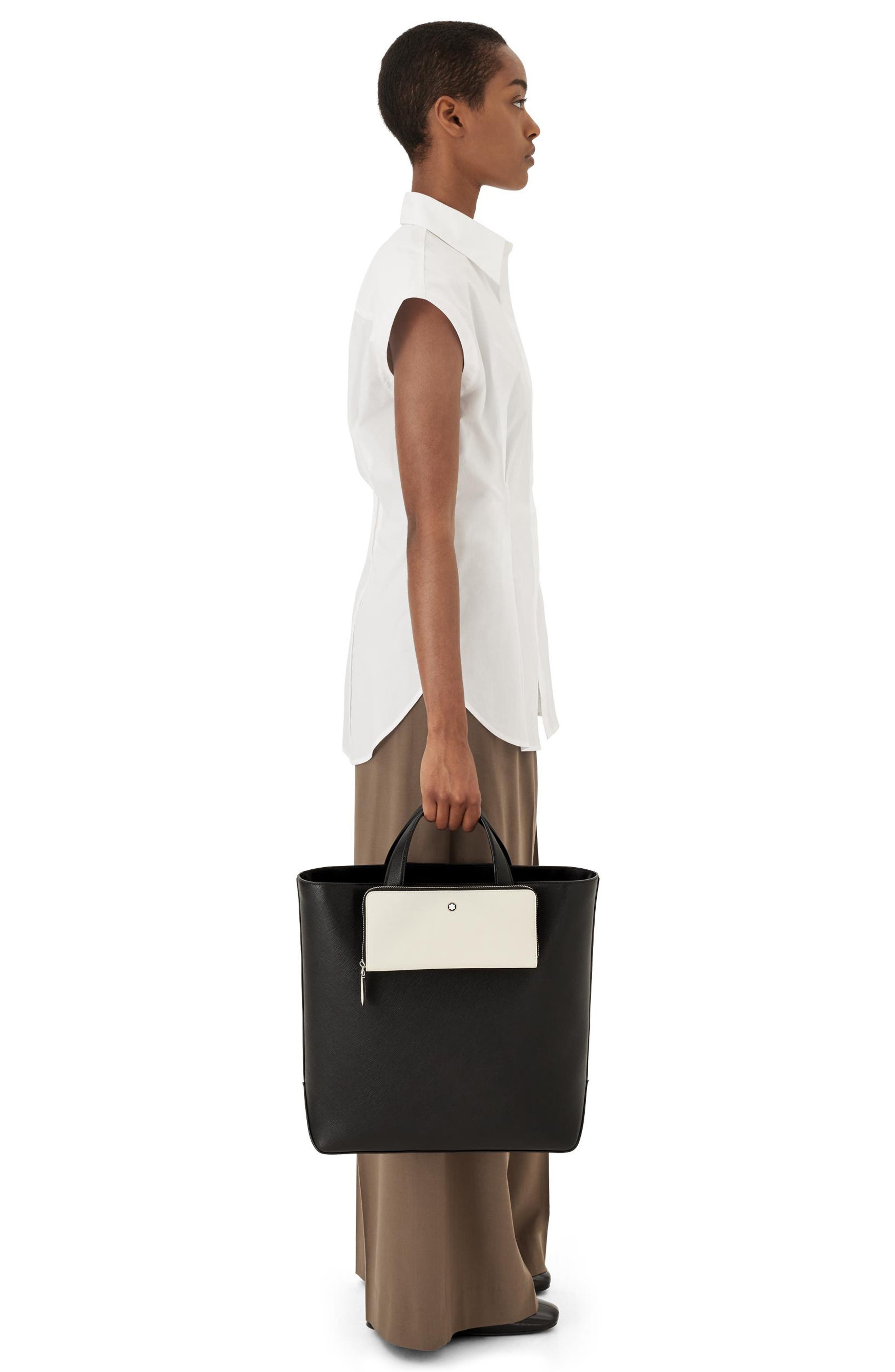 Montblanc Montblanc Sartorial Vertical Leather Tote in Black at
