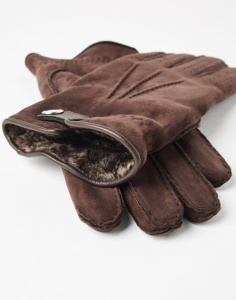 Brunello Cucinelli Suede shearling gloves outlook